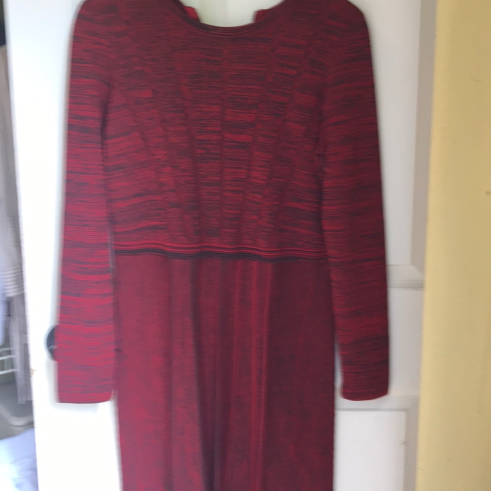 Red and grey dress long sleeves